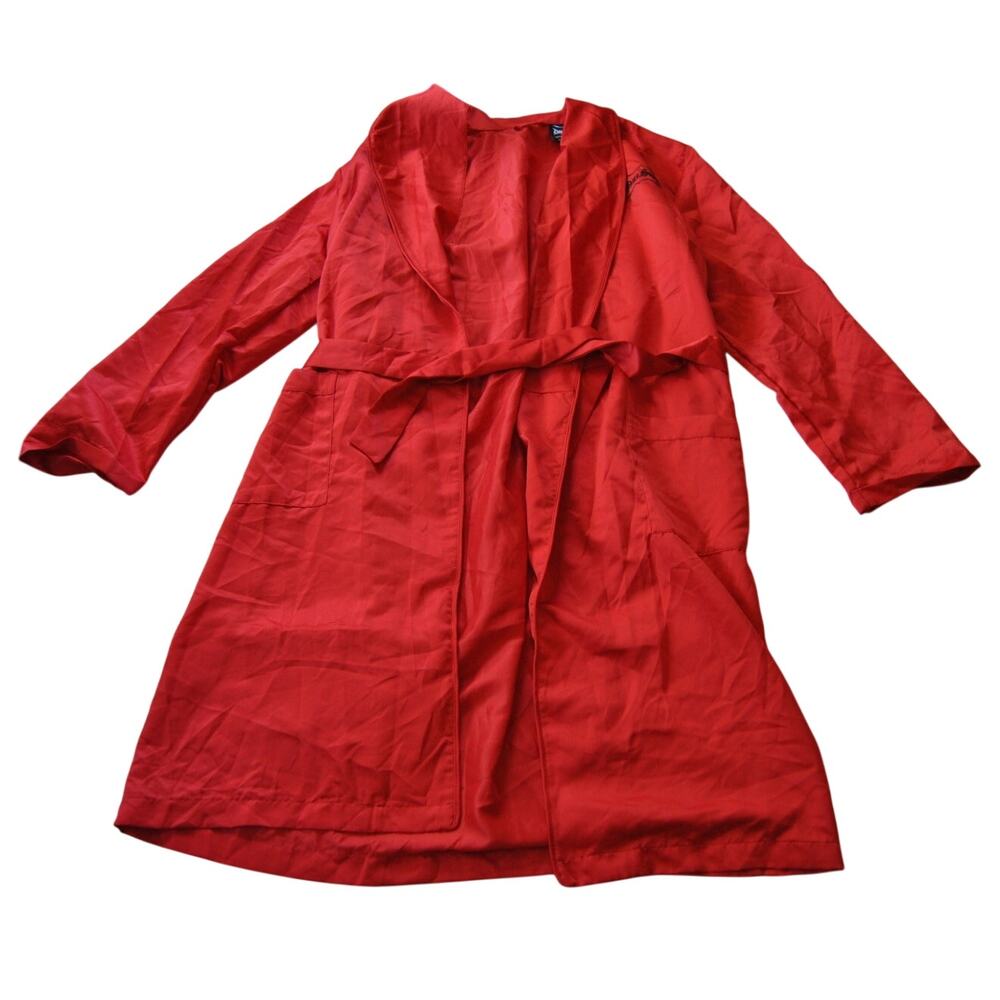 Dogg Supply by Snoop Dogg Red Poly Satin Robe House Coat Bathrobe NWT Small